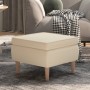 Stool with wooden legs upholstered in cream fabric by vidaXL, Folding stools and chairs - Ref: Foro24-329455, Price: 75,99 €,...