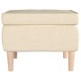 Stool with wooden legs upholstered in cream fabric by vidaXL, Folding stools and chairs - Ref: Foro24-329455, Price: 75,99 €,...