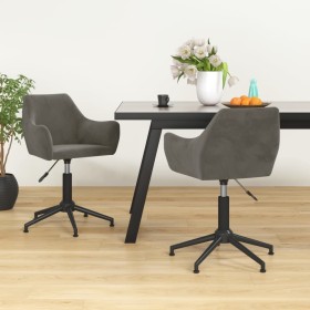 Swivel dining chairs 2 units dark gray velvet by vidaXL, dining chairs - Ref: Foro24-331008, Price: 140,42 €, Discount: %