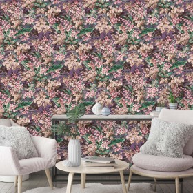 DUTCH WALLCOVERINGS Purple Floral Wallpaper by DUTCH WALLCOVERINGS, Painted paper - Ref: Foro24-437428, Price: 33,65 €, Disco...