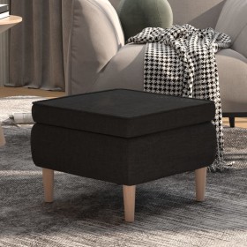 Hocker mit Holzbeinen, gepolstert mit schwarzem Stoff von vidaXL, Klapphocker und Stühle - Ref: Foro24-329448, Preis: 61,99 €...