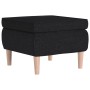 Taburete con patas de madera tapizado tejido negro de vidaXL, Taburetes y sillas plegables - Ref: Foro24-329448, Precio: 59,2...