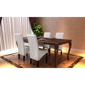 Sillas de comedor 4 unidades cuero sintético blanco de vidaXL, Sillas de comedor - Ref: Foro24-160315, Precio: 315,76 €, Desc...