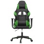 Black and green synthetic leather gaming chair by vidaXL, Gaming chairs - Ref: Foro24-3143756, Price: 129,45 €, Discount: %