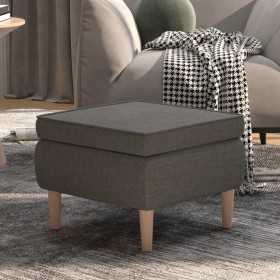 Hocker mit Holzbeinen, gepolstert mit dunkelgrauem Stoff von vidaXL, Klapphocker und Stühle - Ref: Foro24-329447, Preis: 72,9...