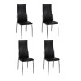 Sillas de comedor 4 unidades cuero sintético negro de vidaXL, Sillas de comedor - Ref: Foro24-60570, Precio: 201,62 €, Descue...