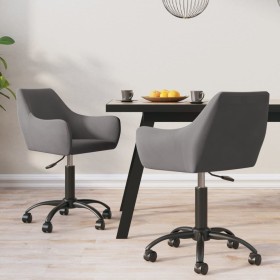 Swivel dining chairs 2 units dark gray velvet by vidaXL, dining chairs - Ref: Foro24-330986, Price: 145,99 €, Discount: %