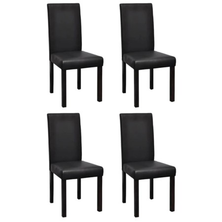 Sillas de comedor 4 unidades cuero sintético negro de vidaXL, Sillas de comedor - Ref: Foro24-60586, Precio: 295,63 €, Descue...