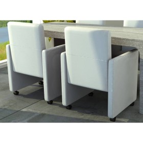 Sillas de comedor 2 unidades cuero sintético blanco de vidaXL, Sillas de comedor - Ref: Foro24-60347, Precio: 245,57 €, Descu...