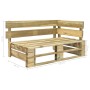 4-piece pallet furniture and green impregnated pine wood cushions by vidaXL, Garden sets - Ref: Foro24-3066694, Price: 385,99...