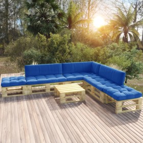 6-piece pallet furniture and green impregnated pine wood cushions by vidaXL, Garden sets - Ref: Foro24-3066838, Price: 554,99...