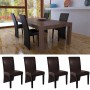 Sillas de comedor 4 unidades cuero sintético marrón oscuro de vidaXL, Sillas de comedor - Ref: Foro24-60598, Precio: 220,37 €...