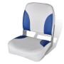 Boat seat with folding backrest, blue and white cushion, 41x36x48cm. by vidaXL, Sailboat parts - Ref: Foro24-90419, Price: 64...