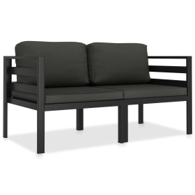 Garden sofa set 2 pieces and anthracite gray aluminum cushions by vidaXL, Garden sets - Ref: Foro24-49238, Price: 266,94 €, D...