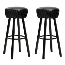 Kitchen stools 2 units black synthetic leather by vidaXL, Kitchen stools - Ref: Foro24-246730, Price: 136,99 €, Discount: %