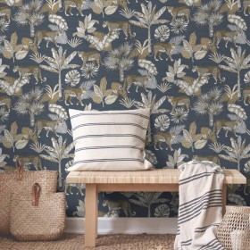 DUTCH WALLCOVERINGS Schwarze und beige Leopardentapete von DUTCH WALLCOVERINGS, Bemaltes Papier - Ref: Foro24-437380, Preis: ...