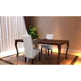 Sillas de comedor 2 unidades cuero sintético blanco de vidaXL, Sillas de comedor - Ref: Foro24-60624, Precio: 155,99 €, Descu...