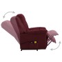 Sillón de masaje elevable tela rojo tinto de vidaXL, Sillones de masaje eléctricos - Ref: Foro24-321393, Precio: 393,66 €, De...