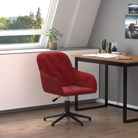 Silla de oficina giratoria de terciopelo rojo tinto de vidaXL, Sillas de oficina - Ref: Foro24-344861, Precio: 89,99 €, Descu...