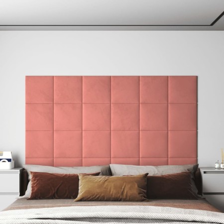 Wall panels 12 pcs pink velvet 30x30 cm 1.08 m² by vidaXL, Wall covering - Ref: Foro24-343810, Price: 42,14 €, Discount: %