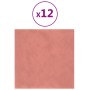 Paneles de pared 12 uds terciopelo rosa 30x30 cm 1,08 m² de vidaXL, Recubrimiento de paredes - Ref: Foro24-343810, Precio: 42...