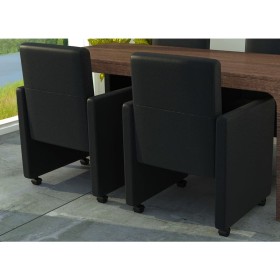 Sillas de comedor 2 unidades cuero sintético negro de vidaXL, Sillas de comedor - Ref: Foro24-60346, Precio: 255,99 €, Descue...