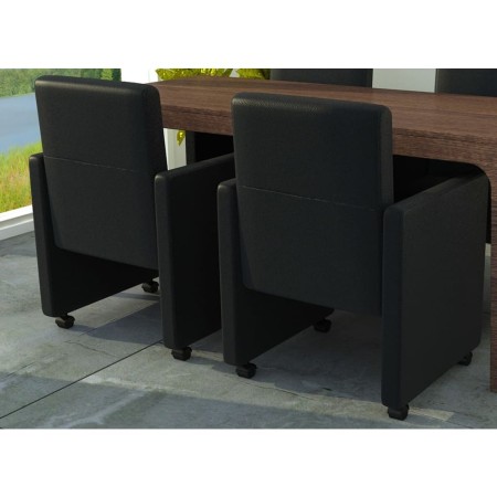 Sillas de comedor 2 unidades cuero sintético negro de vidaXL, Sillas de comedor - Ref: Foro24-60346, Precio: 304,24 €, Descue...