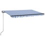 Manual retractable awning with blue and white LED 450x350 cm by vidaXL, Awnings - Ref: Foro24-3069201, Price: 515,99 €, Disco...