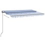 Manual retractable awning with blue and white LED 450x350 cm by vidaXL, Awnings - Ref: Foro24-3069201, Price: 515,99 €, Disco...