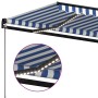 Manual retractable awning with blue and white LED 450x350 cm by vidaXL, Awnings - Ref: Foro24-3069201, Price: 482,48 €, Disco...