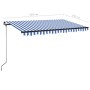 Manual retractable awning with blue and white LED 450x350 cm by vidaXL, Awnings - Ref: Foro24-3069201, Price: 482,48 €, Disco...