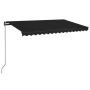 Toldo manual retráctil con LED gris antracita 450x350 cm de vidaXL, Toldos - Ref: Foro24-3069204, Precio: 483,17 €, Descuento: %