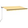 Manual retractable awning with yellow and white LED 450x350 cm by vidaXL, Awnings - Ref: Foro24-3069203, Price: 483,42 €, Dis...