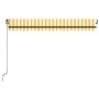 Manual retractable awning with yellow and white LED 450x350 cm by vidaXL, Awnings - Ref: Foro24-3069203, Price: 483,42 €, Dis...