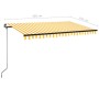 Manual retractable awning with yellow and white LED 450x350 cm by vidaXL, Awnings - Ref: Foro24-3069203, Price: 483,42 €, Dis...