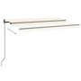 Retractable manual awning with LED cream 450x350 cm by vidaXL, Awnings - Ref: Foro24-3069202, Price: 515,99 €, Discount: %