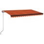 Manual retractable awning with orange and brown LED 450x350 cm by vidaXL, Awnings - Ref: Foro24-3069205, Price: 529,99 €, Dis...