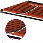 Manual retractable awning with orange and brown LED 450x350 cm by vidaXL, Awnings - Ref: Foro24-3069205, Price: 529,99 €, Dis...