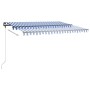 Retractable manual awning with blue and white LED lights 450x350 cm by vidaXL, Awnings - Ref: Foro24-3069841, Price: 589,06 €...