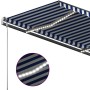 Retractable manual awning with blue and white LED lights 450x350 cm by vidaXL, Awnings - Ref: Foro24-3069841, Price: 589,06 €...