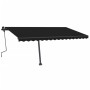 Manual retractable awning with LED anthracite gray 450x350 cm by vidaXL, Awnings - Ref: Foro24-3069844, Price: 606,99 €, Disc...