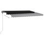 Manual retractable awning with LED anthracite gray 450x350 cm by vidaXL, Awnings - Ref: Foro24-3069844, Price: 606,99 €, Disc...