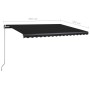 Manual retractable awning with LED anthracite gray 450x350 cm by vidaXL, Awnings - Ref: Foro24-3069844, Price: 606,99 €, Disc...