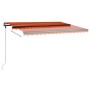 Retractable manual awning with orange and brown LED lights 450x350 cm by vidaXL, Awnings - Ref: Foro24-3069845, Price: 602,36...