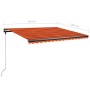 Retractable manual awning with orange and brown LED lights 450x350 cm by vidaXL, Awnings - Ref: Foro24-3069845, Price: 602,36...