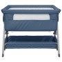 Crib with mattress in navy blue linen fabric by vidaXL, Cribs and beds for children - Ref: Foro24-10292, Price: 116,05 €, Dis...