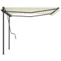 Manual retractable awning with LED cream color 4.5x3.5 m by vidaXL, Awnings - Ref: Foro24-3070242, Price: 674,30 €, Discount: %