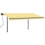 Manual retractable awning with yellow and white LED 4.5x3.5 m by vidaXL, Awnings - Ref: Foro24-3070243, Price: 673,96 €, Disc...