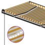 Manual retractable awning with yellow and white LED 4.5x3.5 m by vidaXL, Awnings - Ref: Foro24-3070243, Price: 673,96 €, Disc...