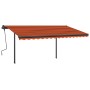 Toldo manual retráctil con LED naranja y marrón 4,5x3,5 m de vidaXL, Toldos - Ref: Foro24-3070245, Precio: 691,96 €, Descuent...